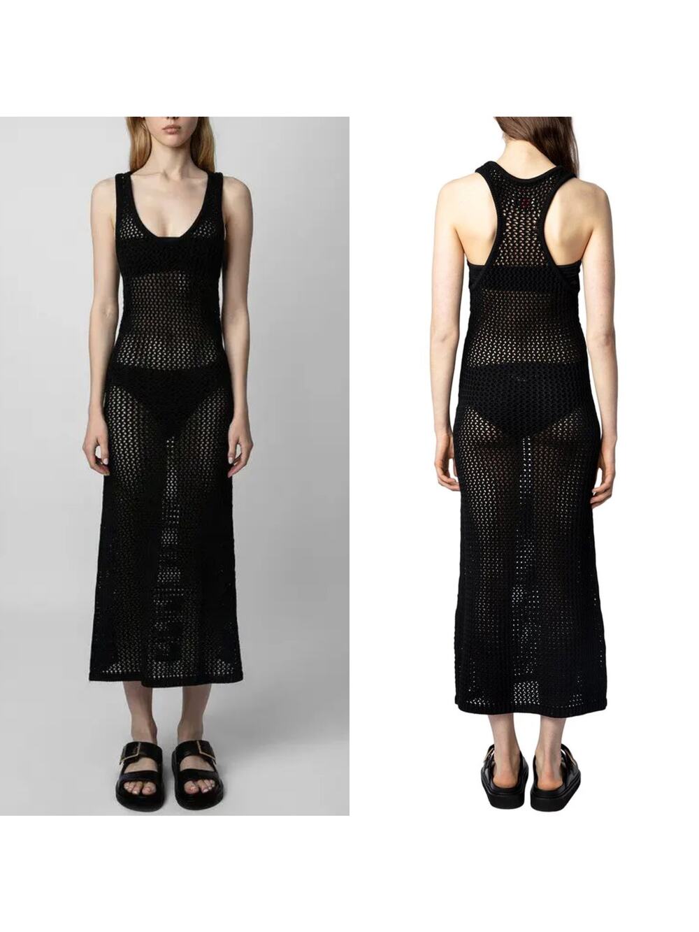 NWT Zadig & Voltaire Nabys Crochet Dress in Black Size Small